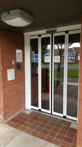 Vanderbilt Hands Free Reader integrated with the Bi-Folding Doors